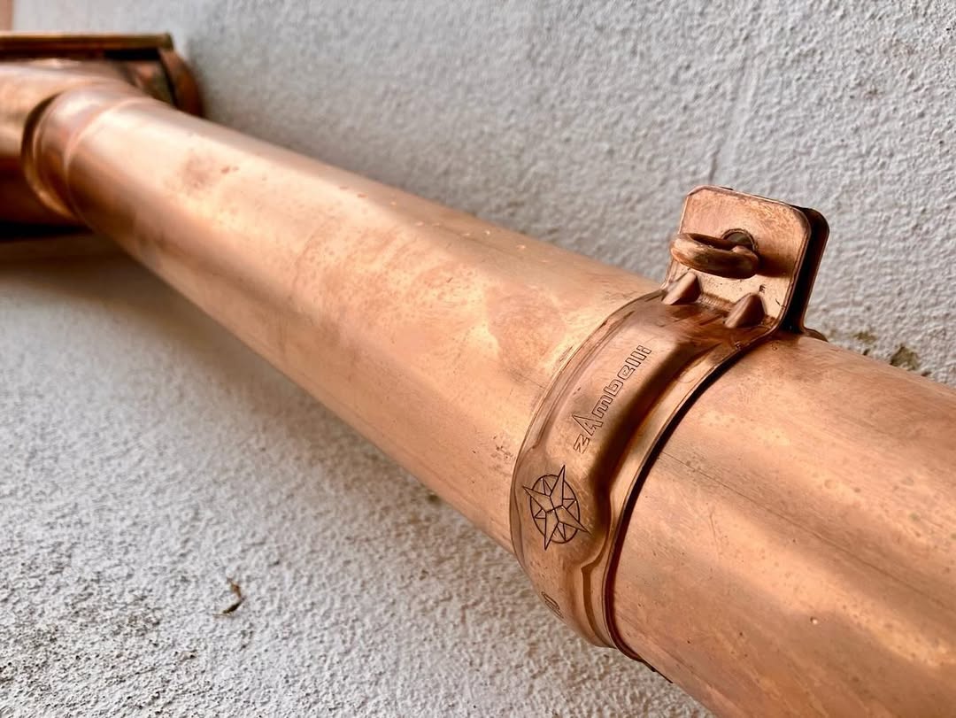 100mm Copper Downpipe Loose Connector Socket
