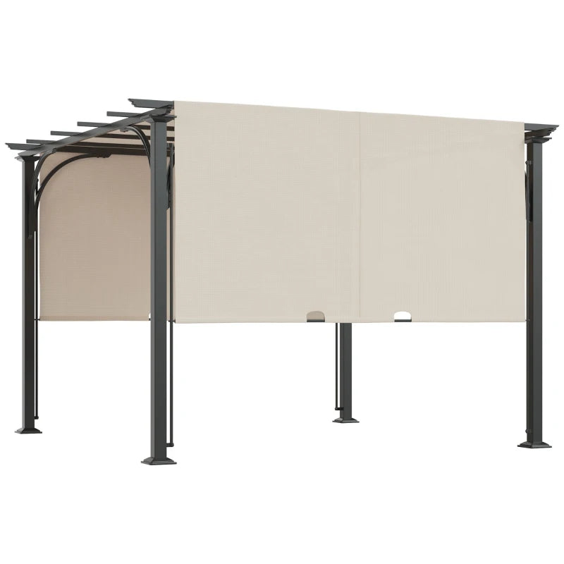 3m x 3m Outdoor Retractable Pergola - Beige