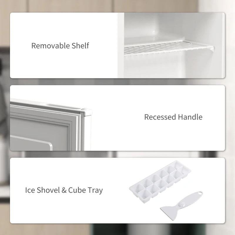 Compact 35L Mini Freezer -24°C to -14°C, Energy Efficient, Stylish White Design for Home or Office Storage