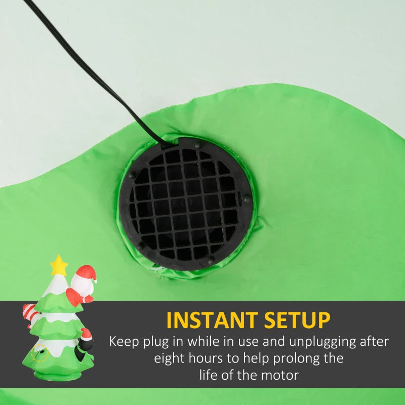 8ft Inflatable Christmas Tree with Friends - Festive Holiday Outdoor Decoration for Yard, Garden, and Party