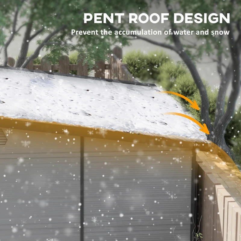 6ft x 6 ft Light Grey Outdoor Plastic Storage Shed with Windows and Air Vents - Resin Tool Shed with Latch Doors