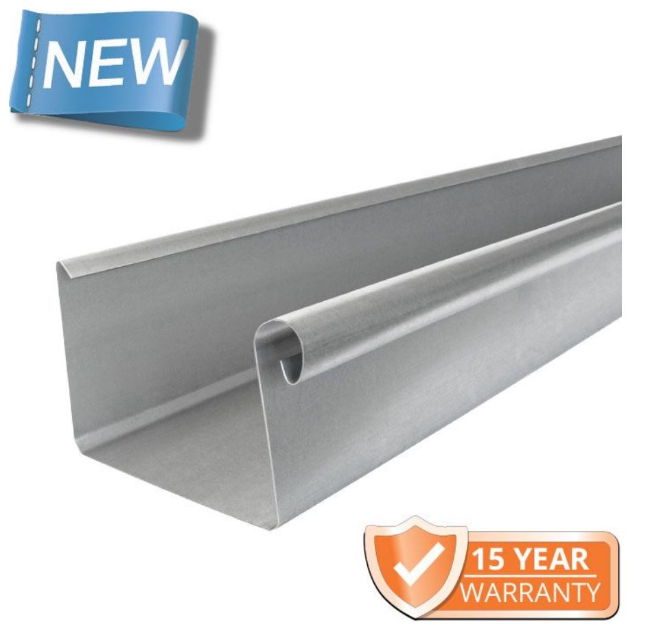 120x75mm Box Profile Galvanised Steel Gutter - 3m Length