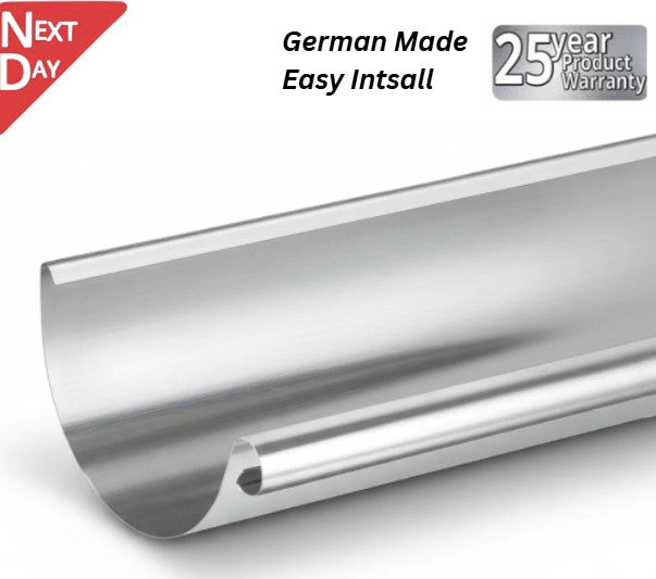 115mm Half Round Galvanised Steel Gutter 3m Length