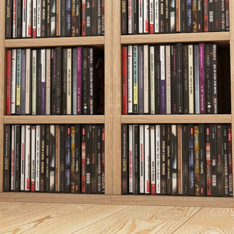 Set of 2 Wood-Effect 102 CD Storage Units - Stylish and Durable Media Organizers for Home or Office