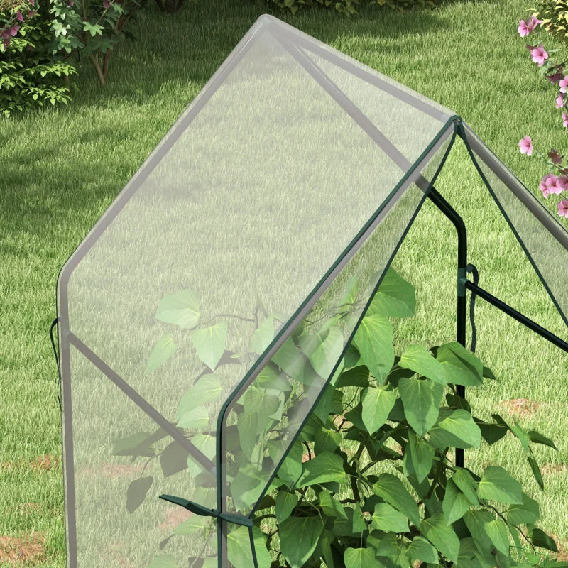 Clear Portable Mini Greenhouse with 2 Zipped Doors, 90x90x145cm