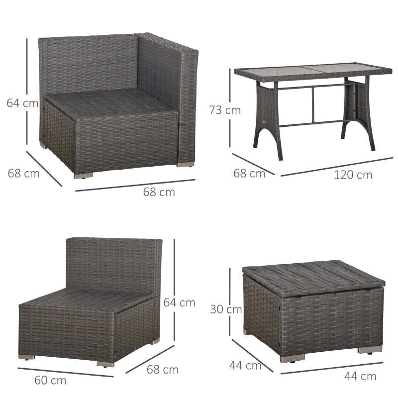 9-Seater Rattan Corner Sofa Set