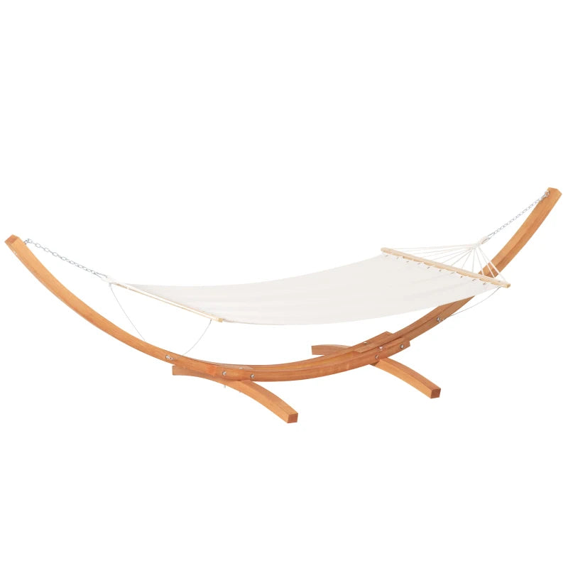 White Outdoor Garden Hammock with Wooden Stand