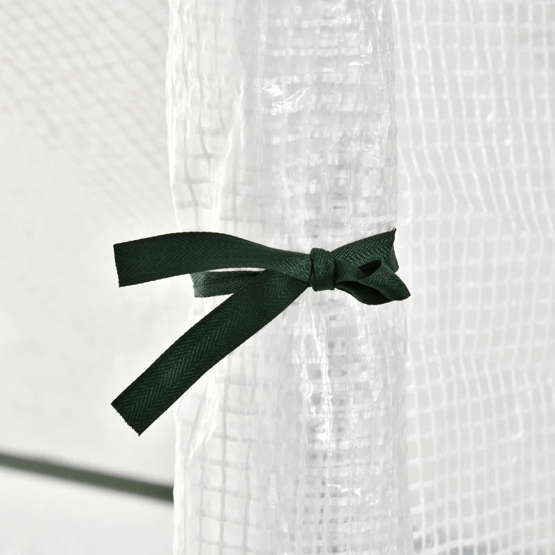 White Portable Walk-In Greenhouse with Roll-Up Door, Steel Frame - 180 x 100 x 168cm