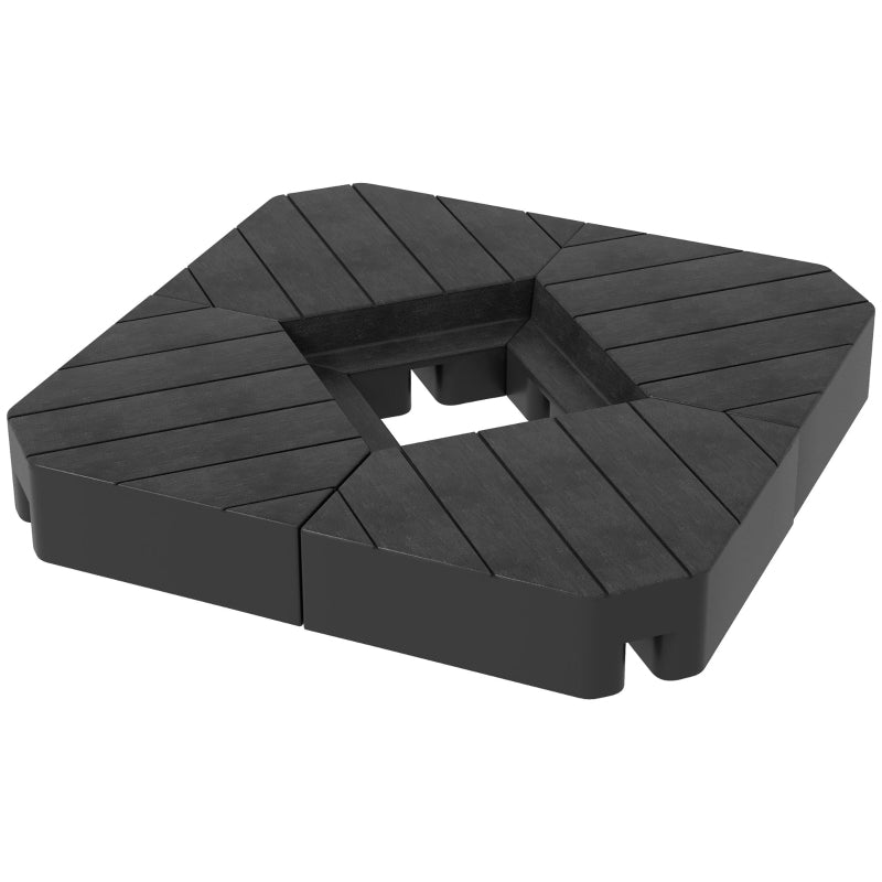 Black Cantilever Parasol Base Weights, Set of 4, 80kg Sand or 60kg Water Filled