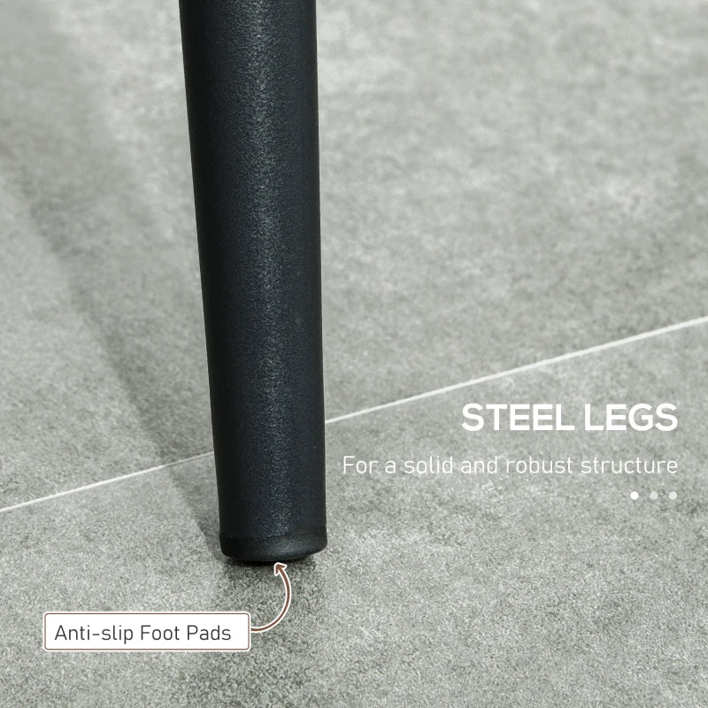 Set of 4 Brown PU Leather Racing-Style Dining Chairs with Steel Legs & Ergonomic Back Padding for Home Living Room