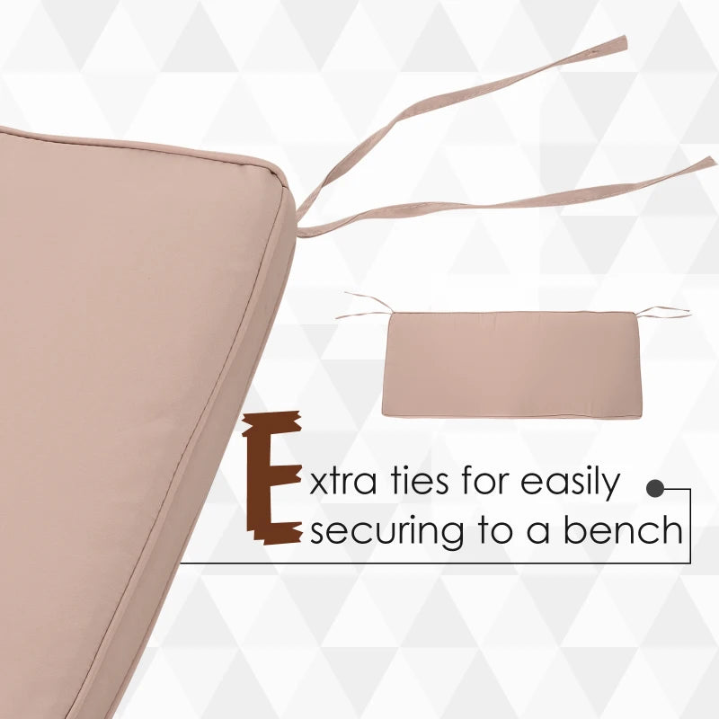Beige 2-Seater Garden Bench Swing Seat Cushion, 110 x 46 cm