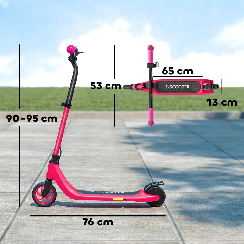 Electric Scooter for Kids 120W Motor Adjustable Height Rear Brake Safe Fun Pink