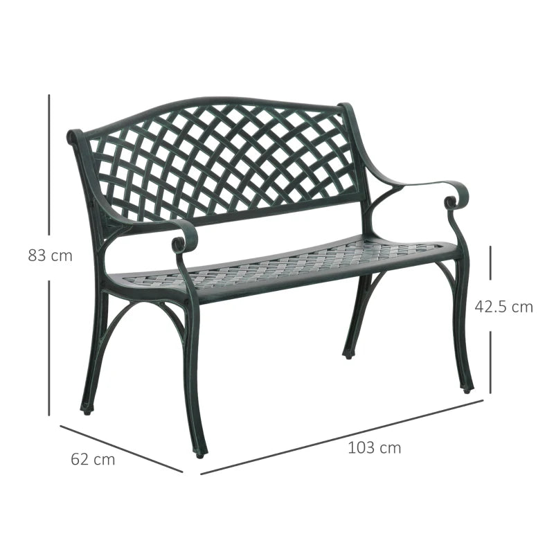 Verdigris 2-Seater Cast Aluminium Garden Bench