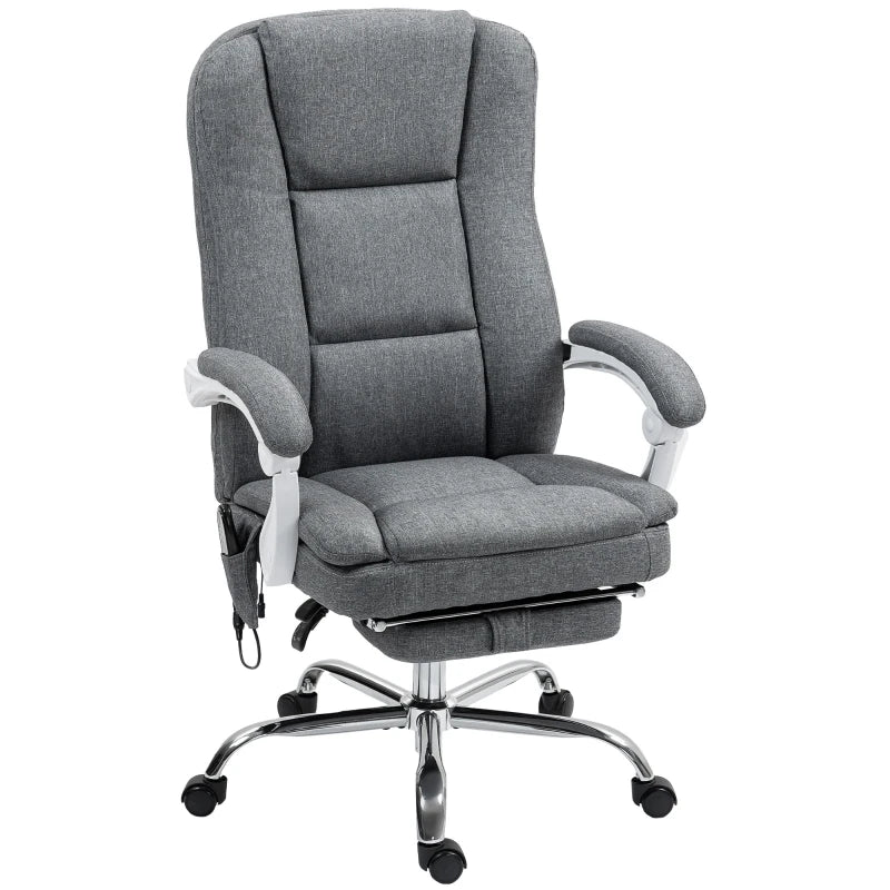 Ergonomic Six-Point Office Massage Chair with Heat - Stylish Grey Design for Ultimate Comfort and Relaxation