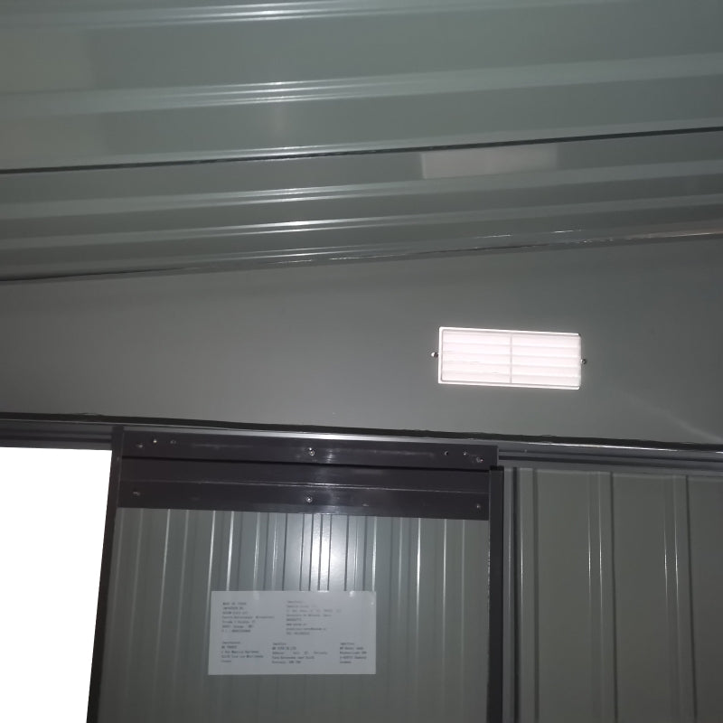 3.3 x 2.68m Black Corrugated Metal Garden Shed - Durable Outdoor Storage Solution