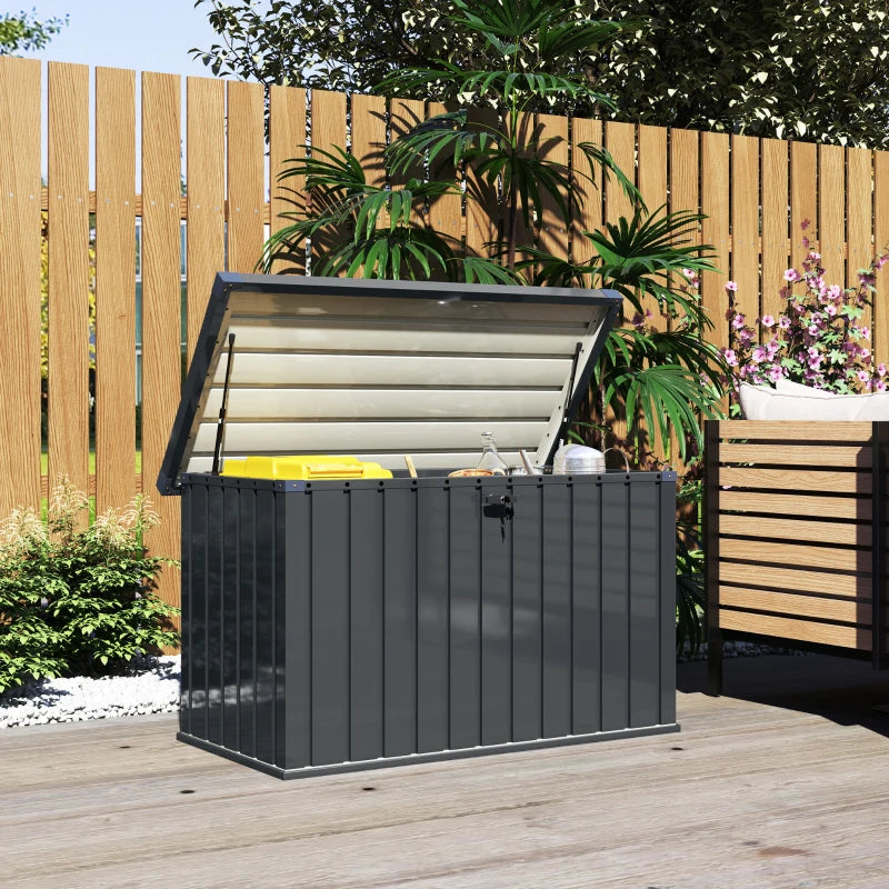 400L Galvanised Steel Outdoor Garden Storage Box for Tools and Equipment
