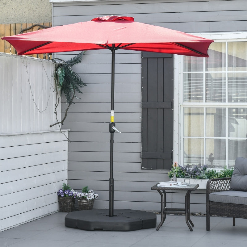 Black Detachable Cantilever Umbrella Base, Outdoor Parasol Stand with Sand and Water Fill, 140KG Capacity