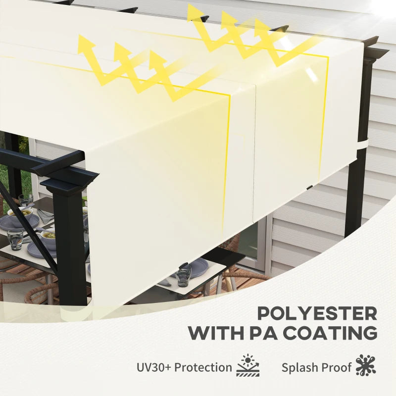 Cream White Pergola Canopy Set - UV Protection, Easy Install - 3x3m