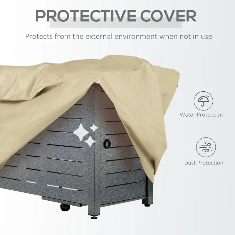 50000BTU Propane Gas Fire Pit Table - Smokeless Outdoor Patio Heater with Cover, Lava Rocks & Lid - 107cm Silver Grey