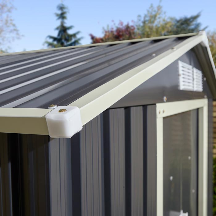 6x4 Metal Apex Shed Dark Grey