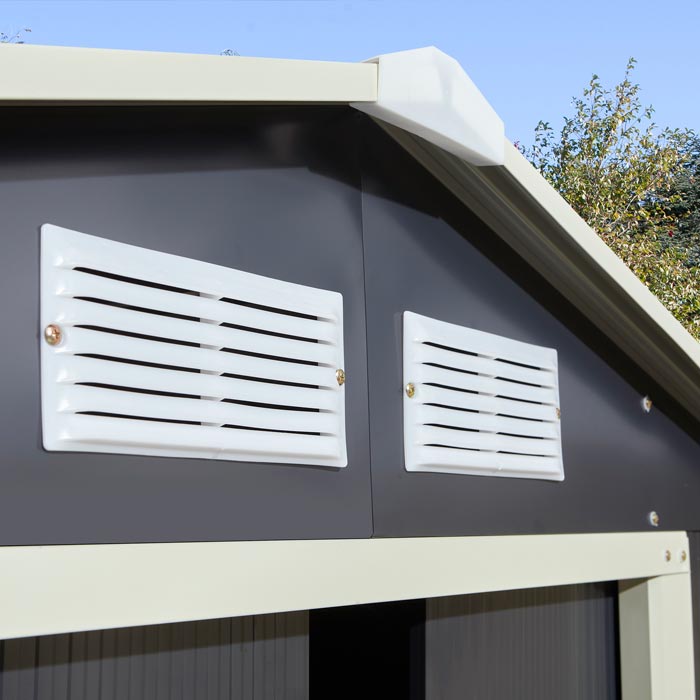 6x4 Metal Apex Shed Dark Grey