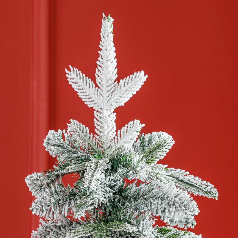 6ft Unlit Artificial Christmas Tree - Snow-Covered Holiday Decor for Festive Home Decoration