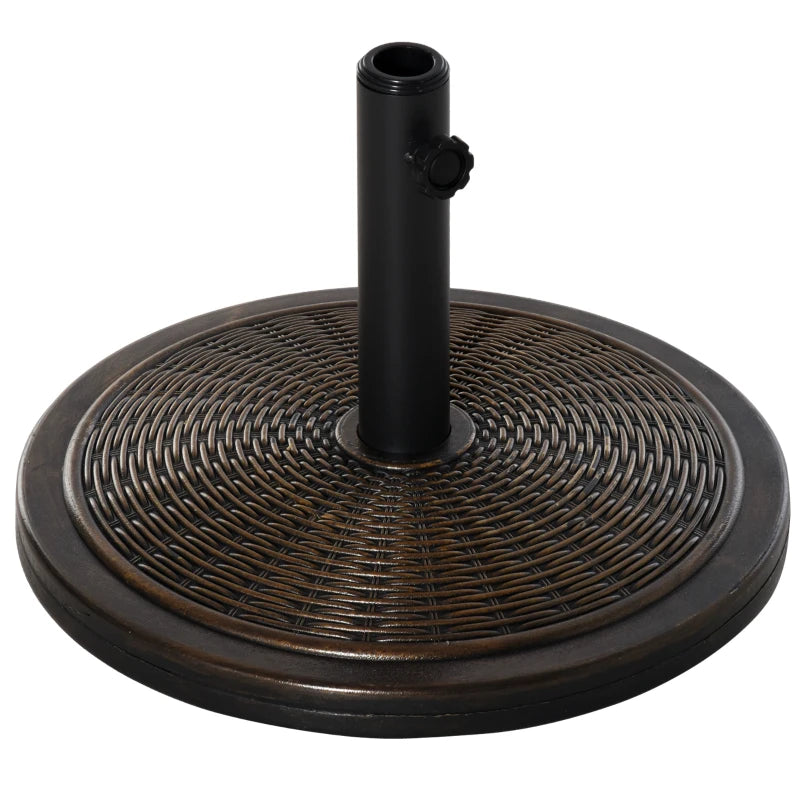 Black Cement Garden Parasol Base Holder - Fits 35mm/38mm/48mm Poles