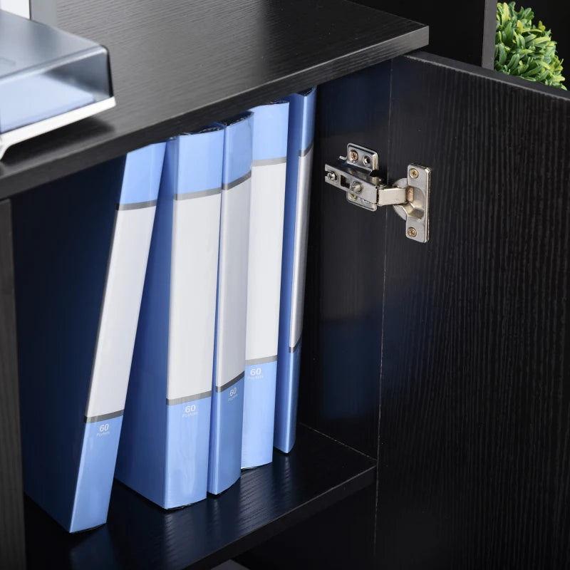 Vinsetto Two-Tier Locking Office Storage Cabinet - Stylish Black Organizer for Secure Document and Supply Storage