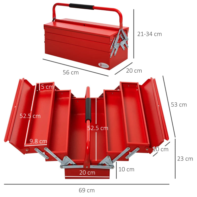 Professional 3-Tier Metal Tool Box for Workshops