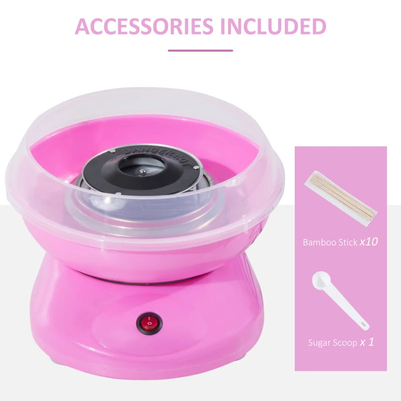 Electric Candy Floss Machine - 450W Cotton Candy Maker in Pink - Perfect for Parties & Events