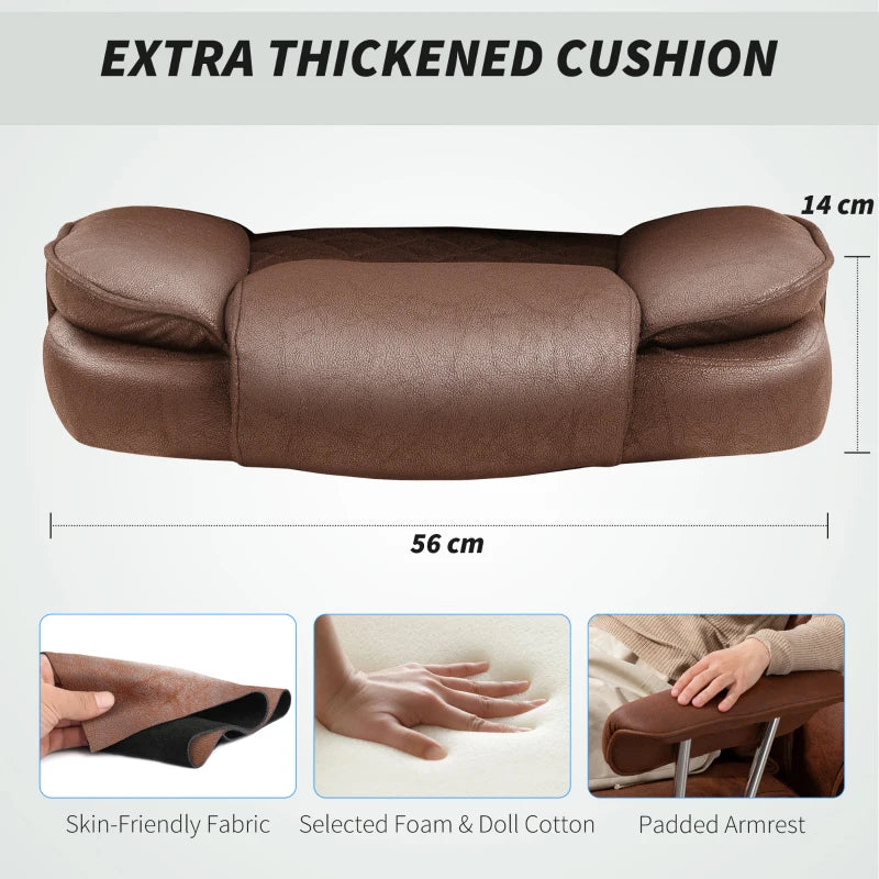 Leathaire Dark Brown Reclining Office Chair with Lumbar Support Pillow - Ergonomic Comfort for Home & Office