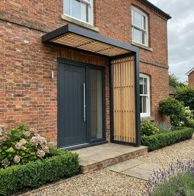 Aluminium Timber Line Canopy With Integral Drainage