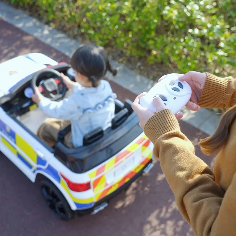 12V Kids Electric Police Car Ride On with Remote Control Siren Lights for Ages 3-6