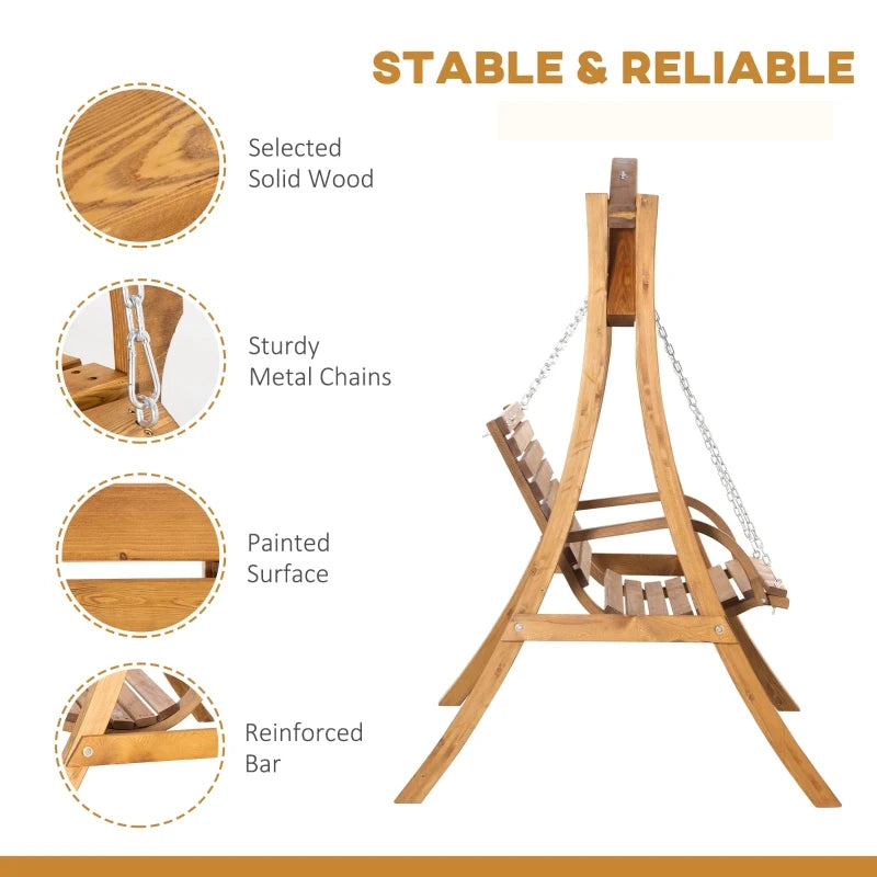 2 Seater Wooden Swing Bench