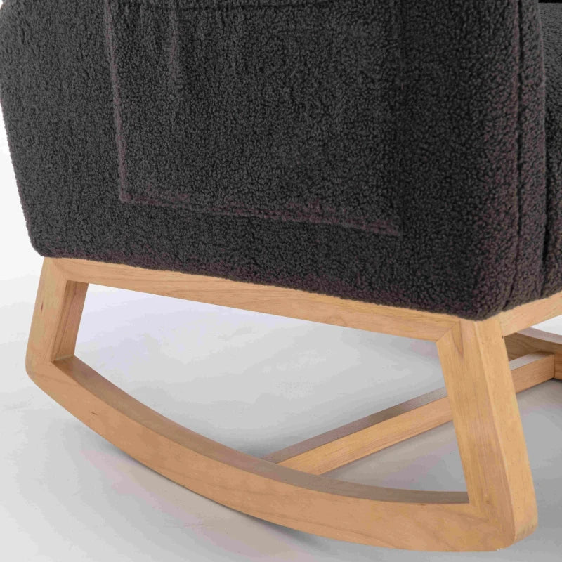 Stylish Grey Wingback Chair with Padded Seat for Living Room or Bedroom, 96.5x71x101 cm