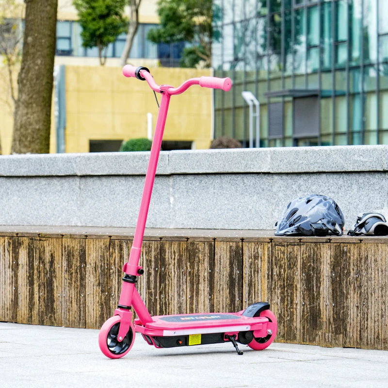Electric Scooter for Kids Ages 6-14 with Colorful Lights and Pink Design
