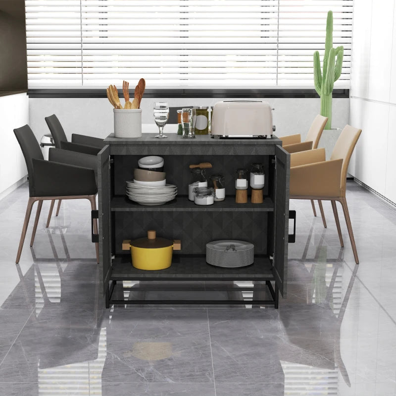 Modern Freestanding Sideboard Storage Cabinet with Adjustable Shelf and Double Doors for Living Room Grey