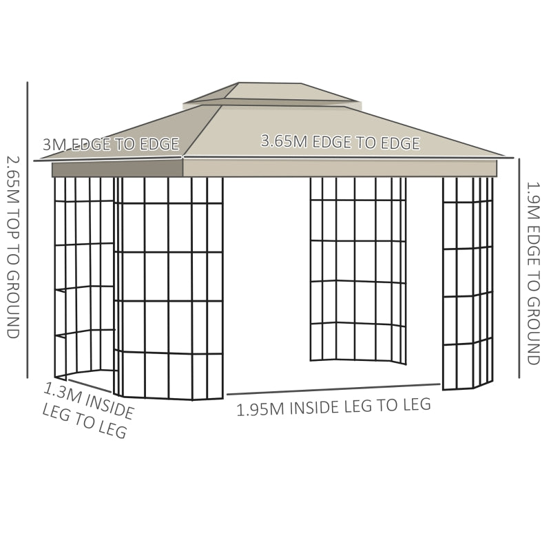 3.7m x 3m Circular Hardtop Gazebo