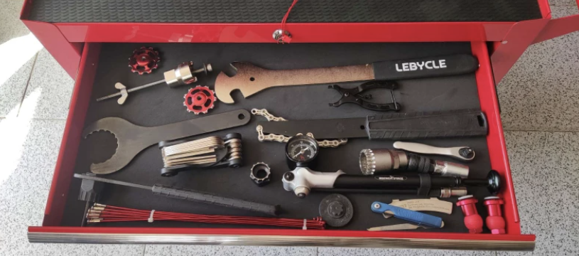 Red DURHAND Tool Box On Wheels