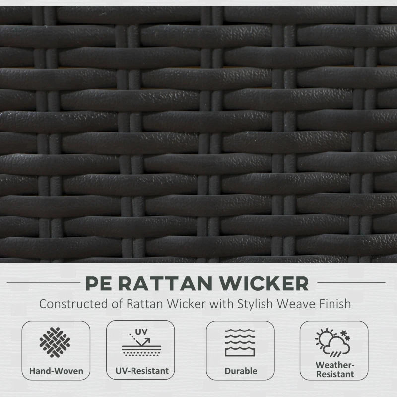 7 Piece Rattan Garden Set With Glass-Top Table