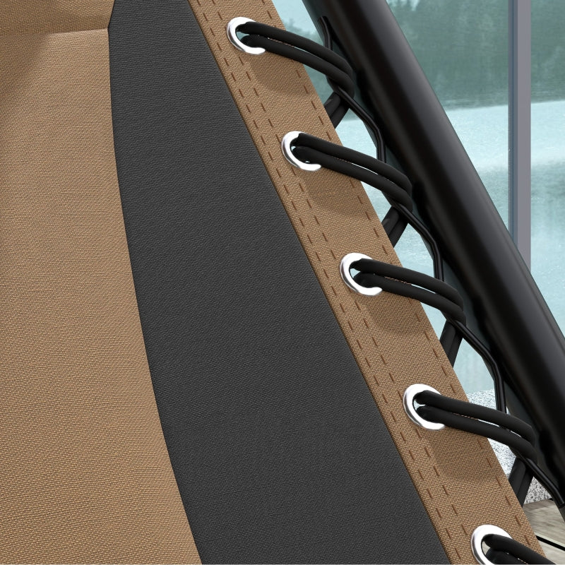 Zero Gravity Lounger Chair Set of 2 - Folding Reclining Patio Chairs with Shade Cover, Cup Holder, Soft Cushion and Headrest - Ideal for Poolside, Camping, and Coffee - Grey