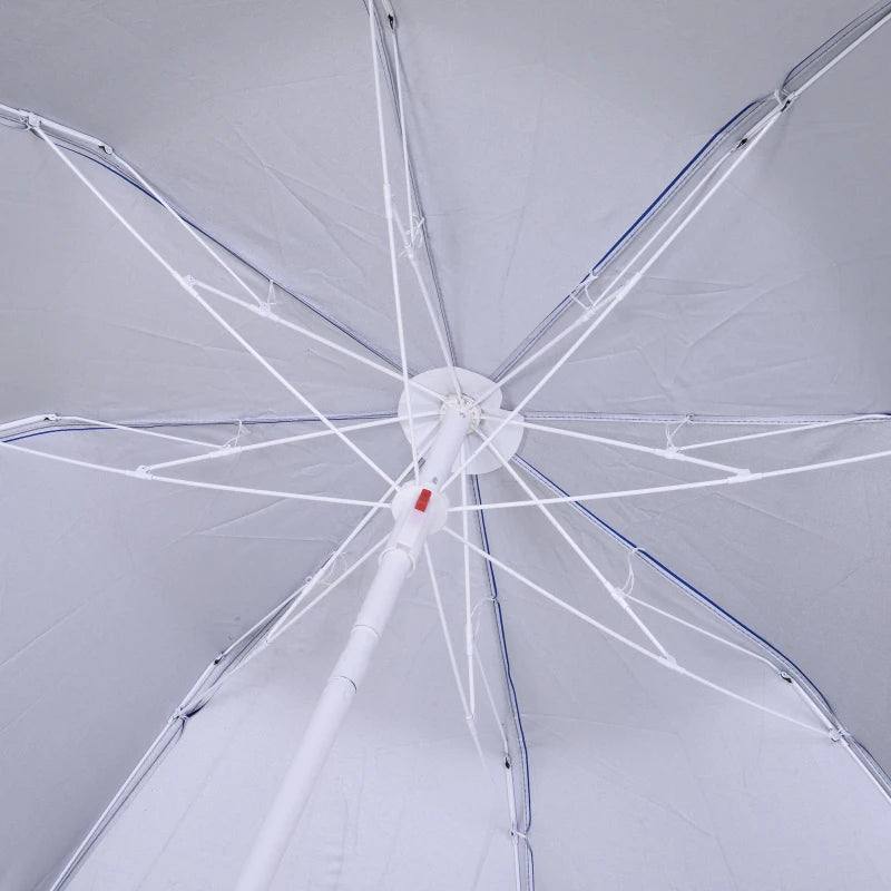 Blue Portable Beach Umbrella with Tilting Function and Carry Bag