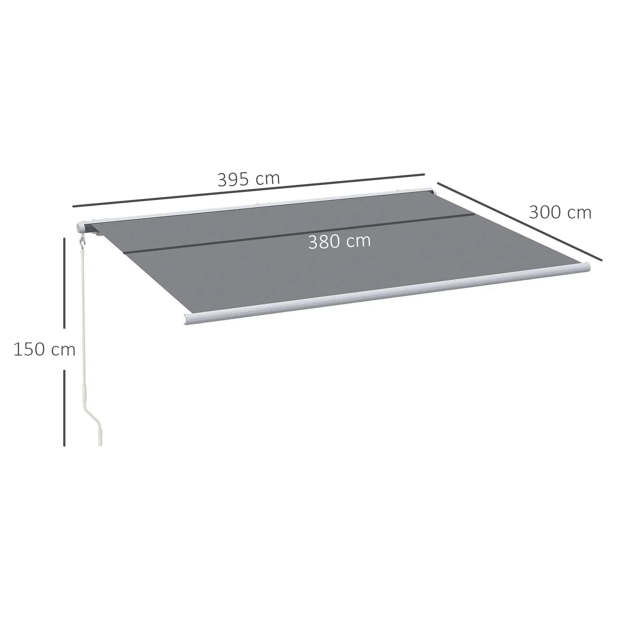 Grey 4m x 3m Full Cassette Electric/Manual Retractable Awning