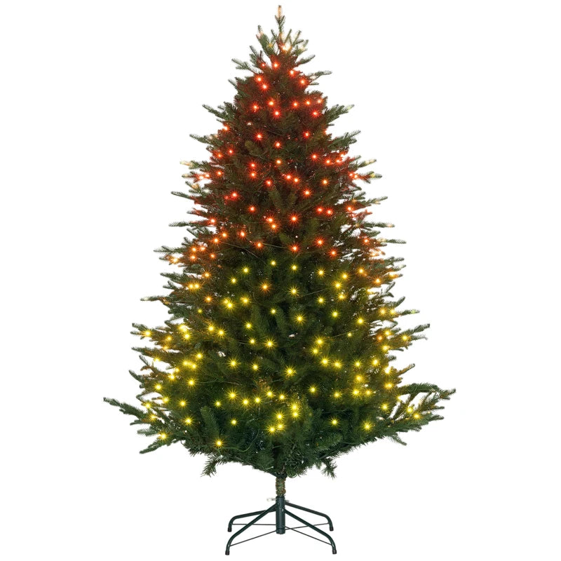 6ft LED Lights Artificial Christmas Tree - Pre-Lit Holiday Decor for Festive Home Decoration - Easy Assembly & Realistic Look