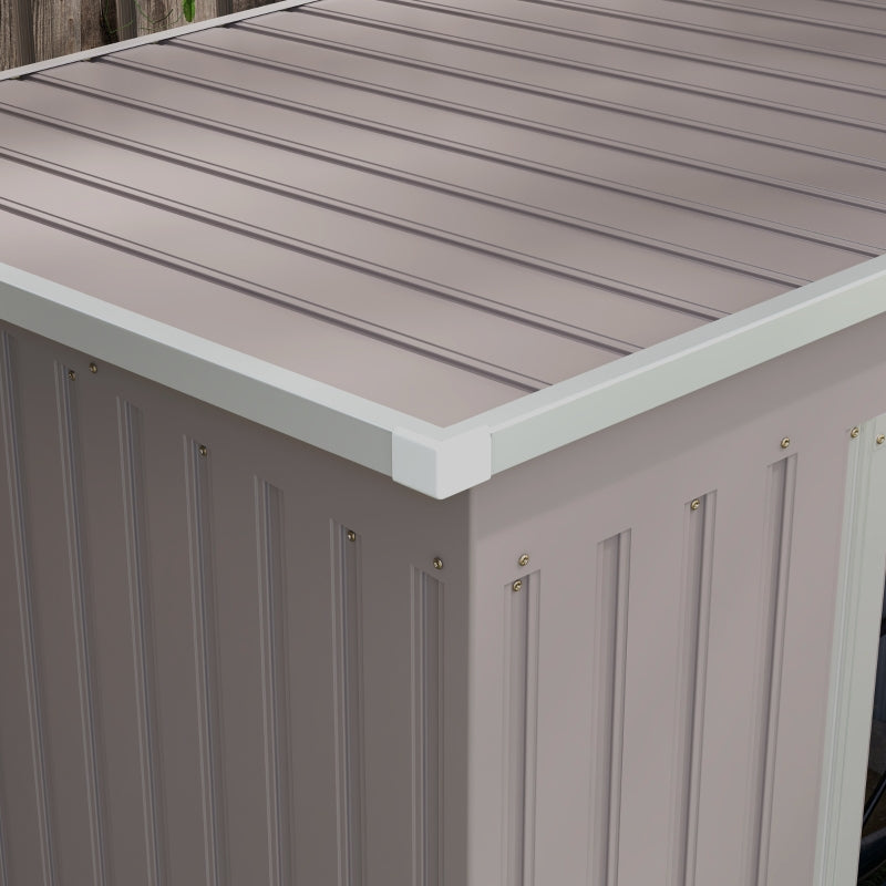 7ft x 4ft Grey Lean to Metal Garden Shed With Foundation Kit, Double Doors & Air Vents