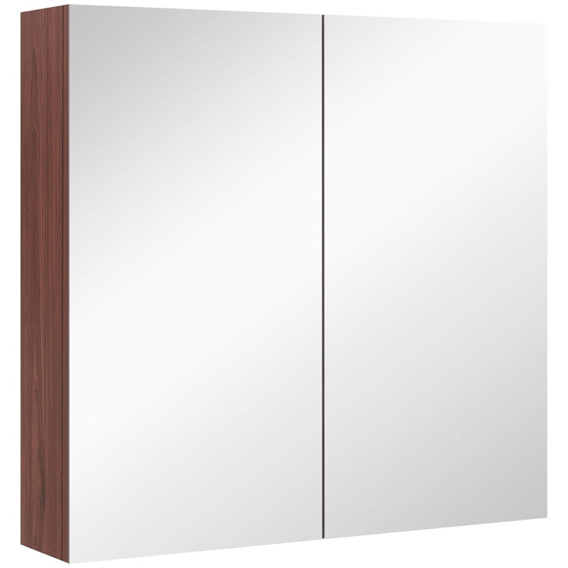Double Door Wall Mounted Bathroom Mirror Cabinet Soft Closing Storage 63L x 60Hcm