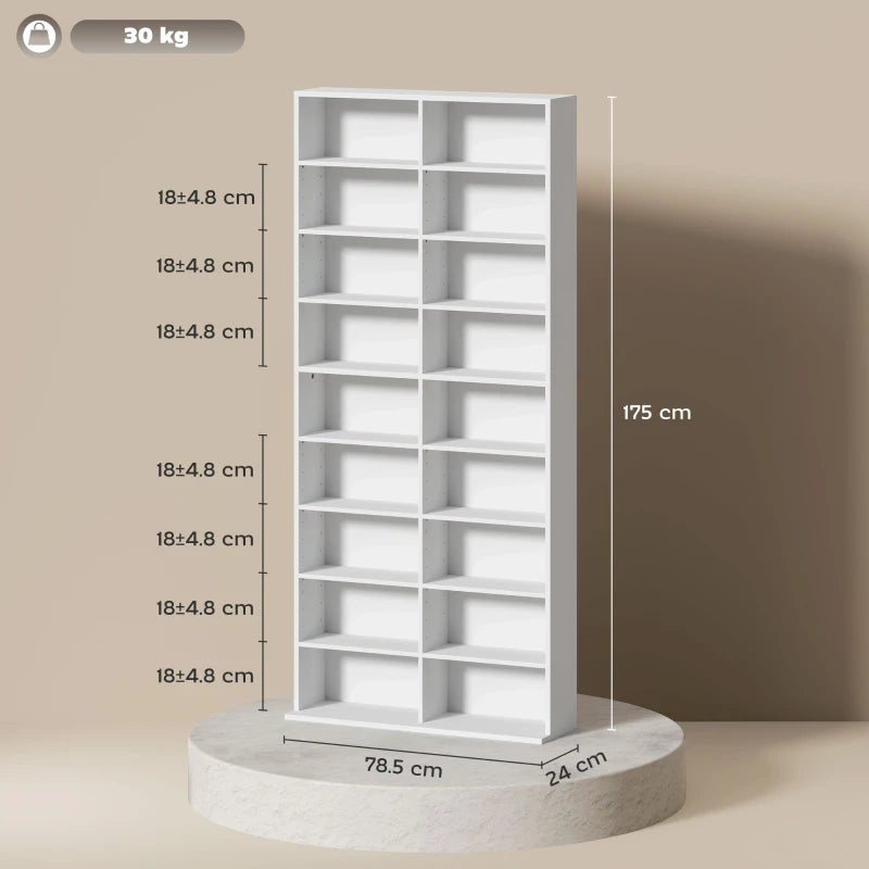 Stylish 640 CD Storage Tower in White - Organize Your Media Collection with Space-Saving Design and Modern Aesthetics