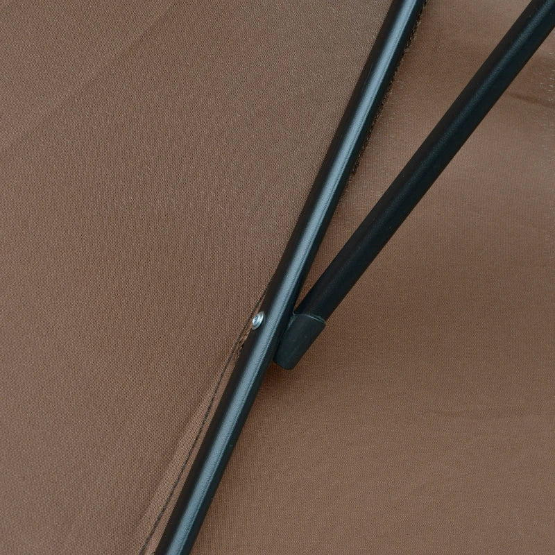 Brown 2.45m Overhanging Cantilever Parasol with Cross Base