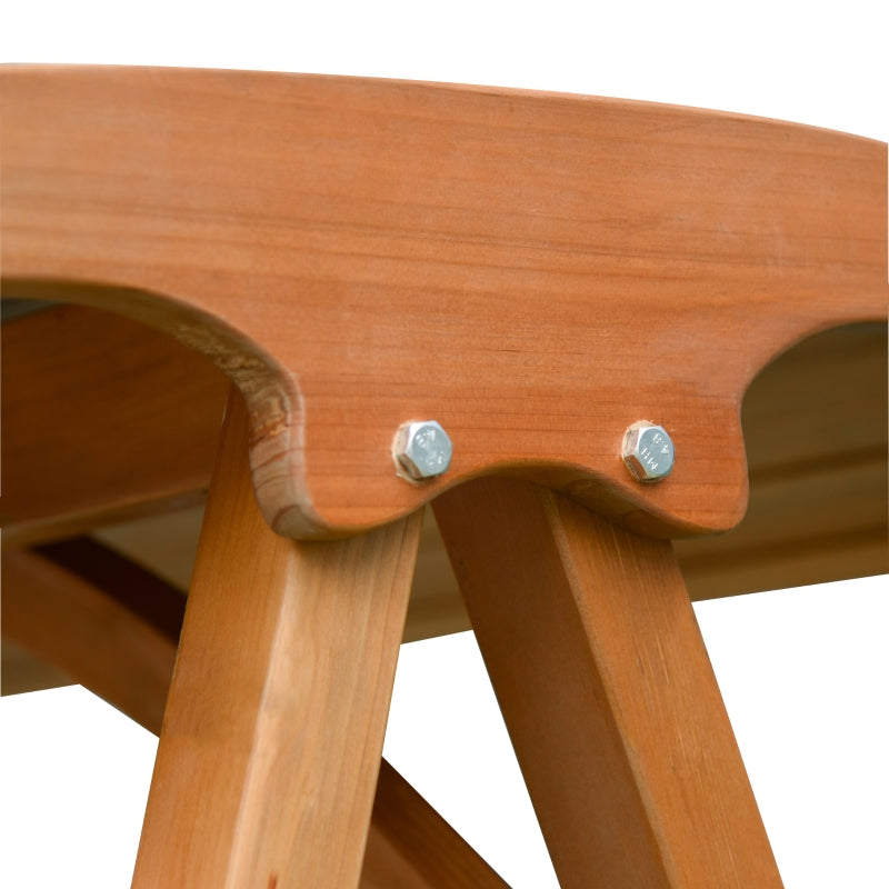 3-Seater Wooden Swing Bench - Natural