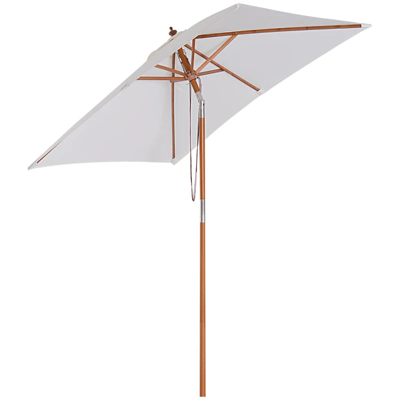 Cream White Tilting Garden Parasol Umbrella - 2m x 1.5m